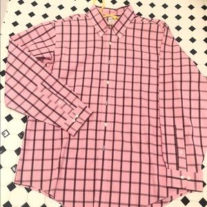 Brooks Brothers long sleeve pink plaid dress shirt
